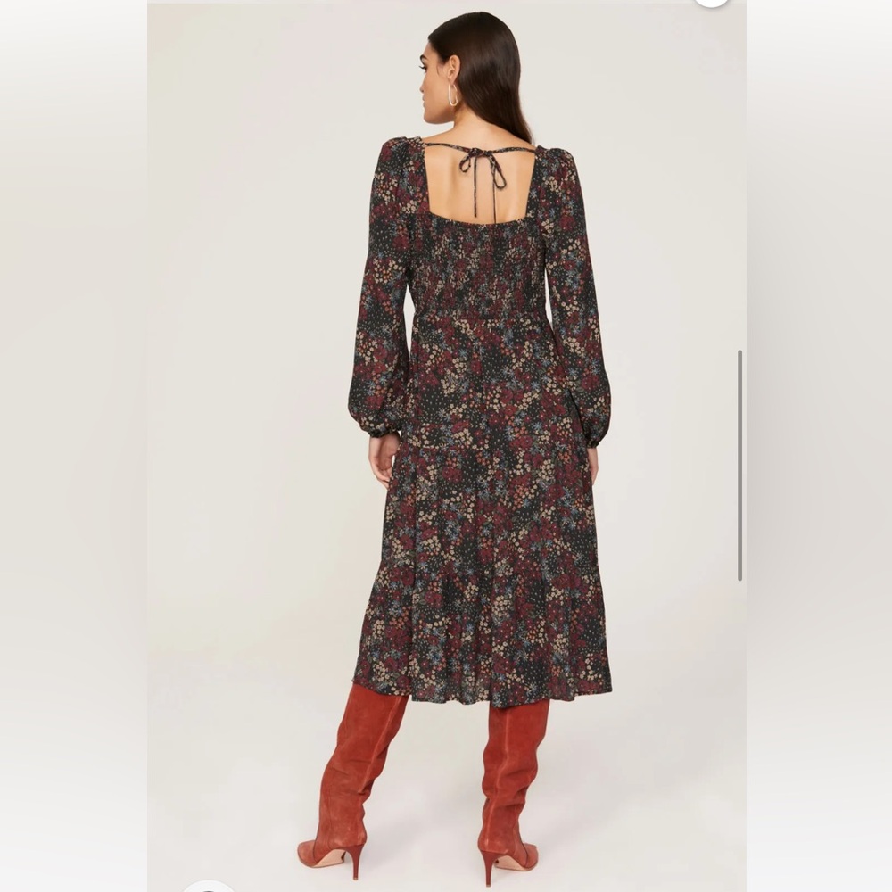 PAIGE Josefina Long Sleeve Floral Print Midi Dress - Picture 10 of 10